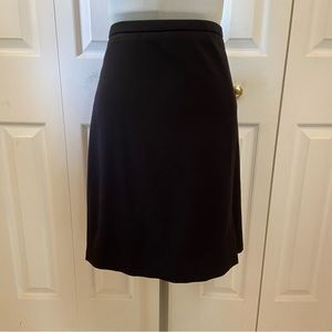 White House Black Market Black Midi Skirt Lined Side Zip 5" Side Slit size 14